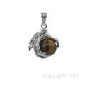 Colgante de la garra de la bola del dragón de Tiger Eye Sphere de la joyería al por mayor de la manera